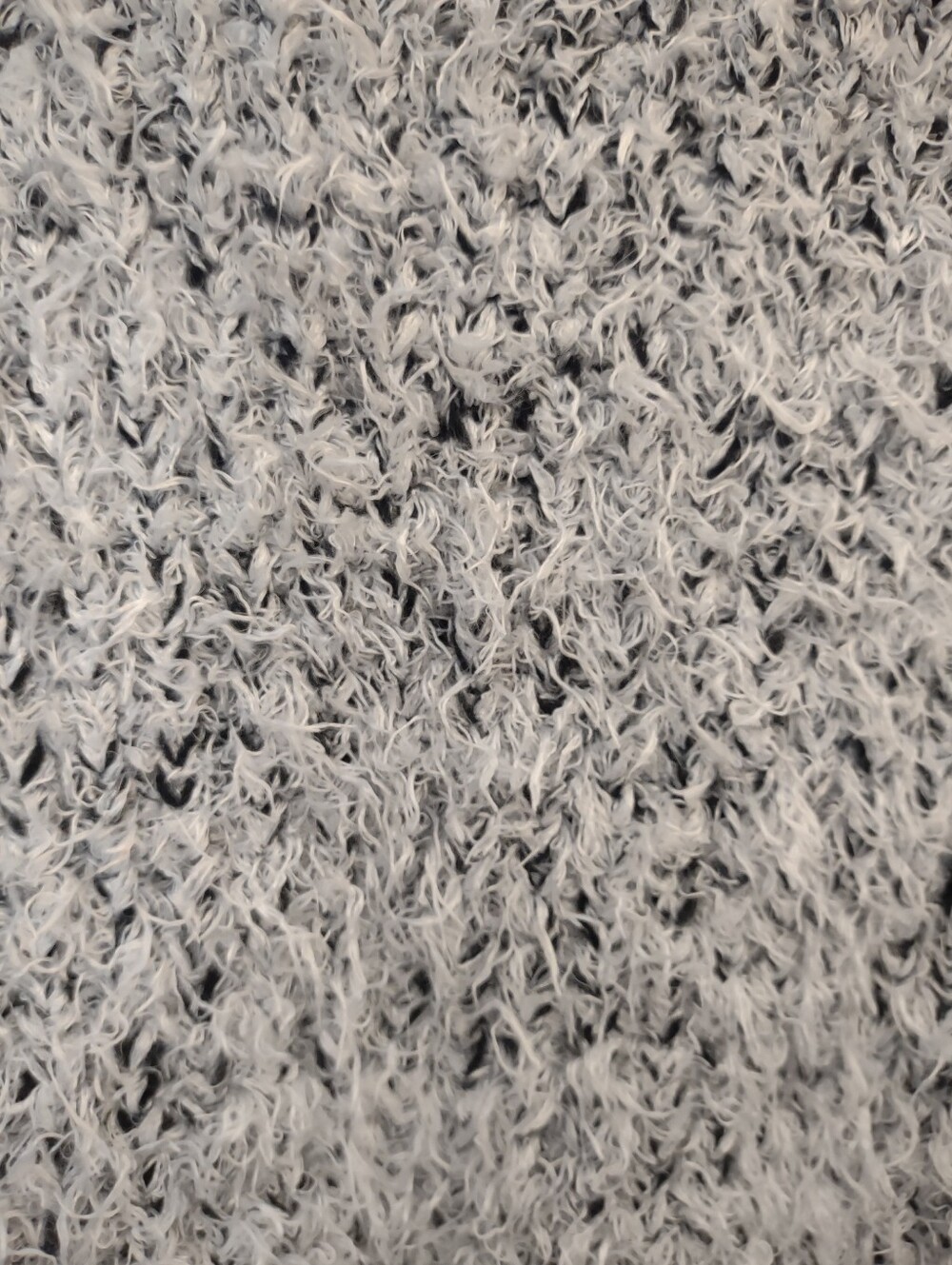 Kensie Open Front Fuzzy Eyelash Knit Cardigan Sweater Grey Black Women's Medium - Picture 14 of 14